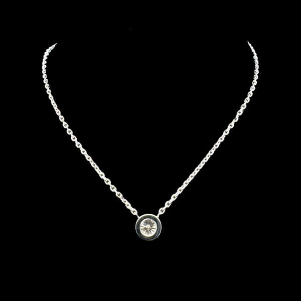 COLLIER CHOPARD SOLITAIRE OR GRIS 750 – Image 3