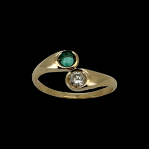 BAGUE TOI & MOI OR JAUNE 750 DIAMANT ÉMERAUDE