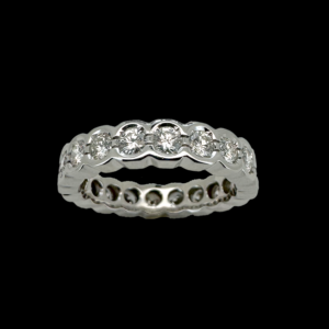 BAGUE TOUR COMPLET OR GRIS 18 CARATS DIAMANTS