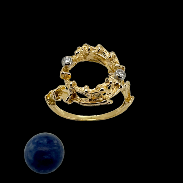 BAGUE GILBERT ALBERT OR JAUNE 18 CARATS DIAMANTS