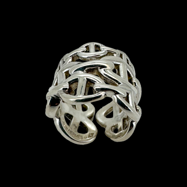 BAGUE HERMES CHAÎNE D'ANCRE ARGENT 925