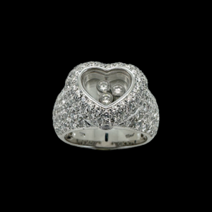 BAGUE CHOPARD HAPPY DIAMONDS OR GRIS 18 CARATS