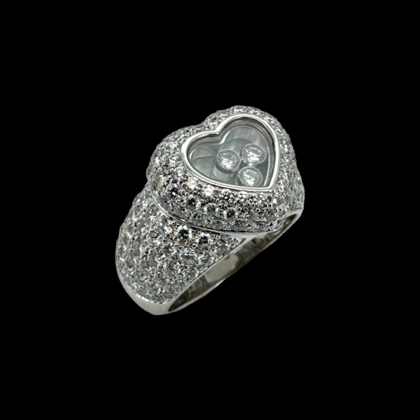 BAGUE CHOPARD HAPPY DIAMONDS OR GRIS 18 CARATS – Image 2