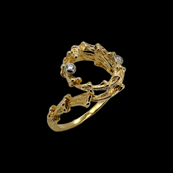 BAGUE GILBERT ALBERT OR JAUNE 18 CARATS DIAMANTS – Image 3