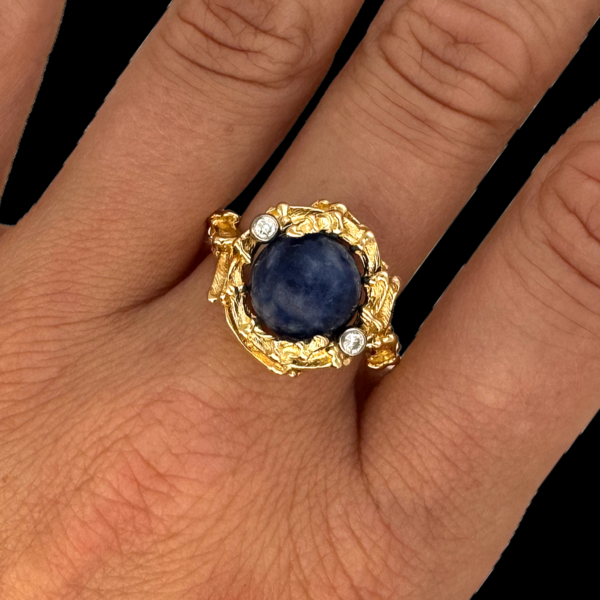 BAGUE GILBERT ALBERT OR JAUNE 18 CARATS DIAMANTS – Image 4