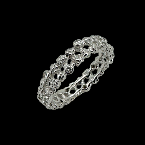 BAGUE GILBERT ALBERT OR BLANC 18 CARATS DIAMANTS – Image 3