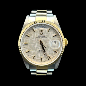 TUDOR PRINCE DATE + DAY EN OR JAUNE ET ACIER 36MM