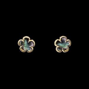 BOUCLES D'OREILLES KURZ NACRE OR ROSE 18 CARATS