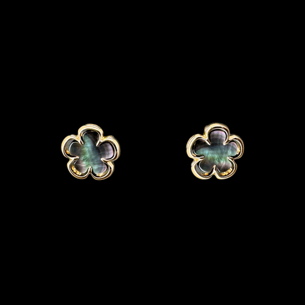 BOUCLES D'OREILLES KURZ NACRE OR ROSE 18 CARATS