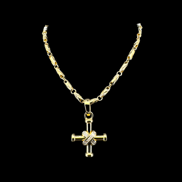 COLLIER-PENDENTIF CROIX BVLGARI DIAMANTS