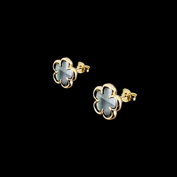 BOUCLES D'OREILLES KURZ NACRE OR ROSE 18 CARATS – Image 2