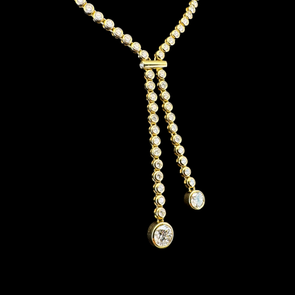 COLLIER RIVIÈRE OR JAUNE 750 DIAMANTS – Image 2