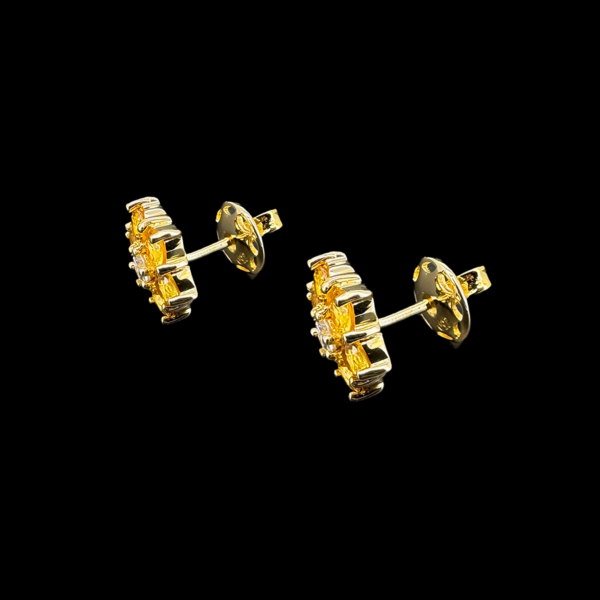 BOUCLES D'OREILLES MARGUERITE OR  JAUNE 750 CITRINES DIAMANTS – Image 2