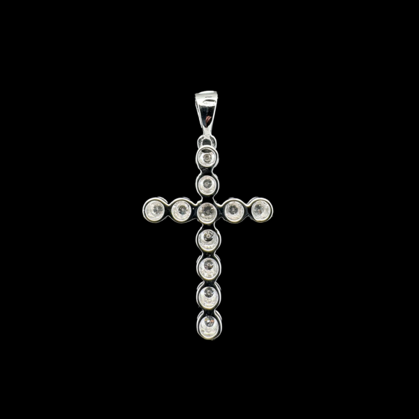 COLLIER-PENDENTIF CROIX OR GRIS 750 – Image 3