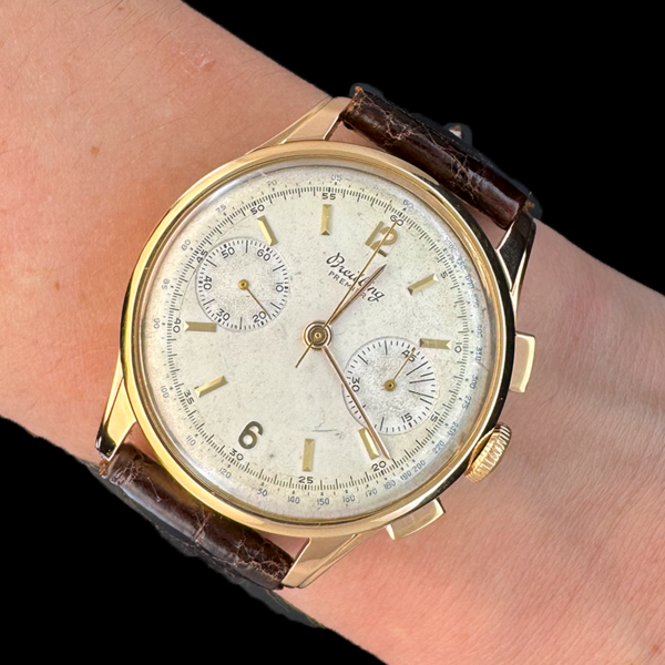 MONTRE BREITLING PREMIER CHRONOGRAPHE VINTAGE OR ROSE 750 REF.782 – Image 4