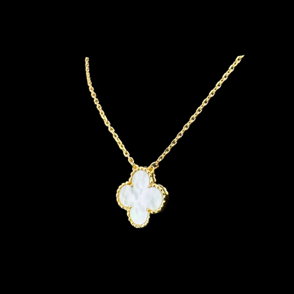 COLLIER-PENDENTIF VAN CLEEF & ARPELS VINTAGE ALHAMBRA OR JAUNE 750 – Image 2
