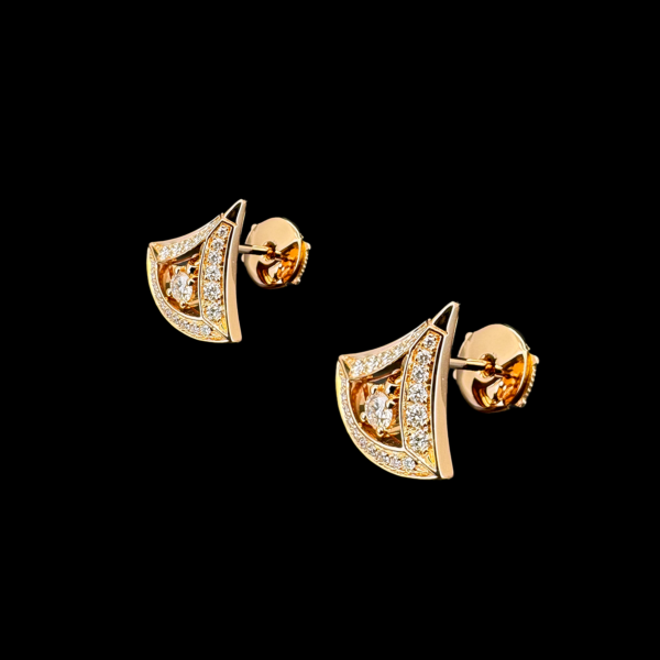 BOUCLES D'OREILLES BVLGARI COLLECTION DIVAS' DREAM OR ROSE 750 DIAMANTS – Image 2