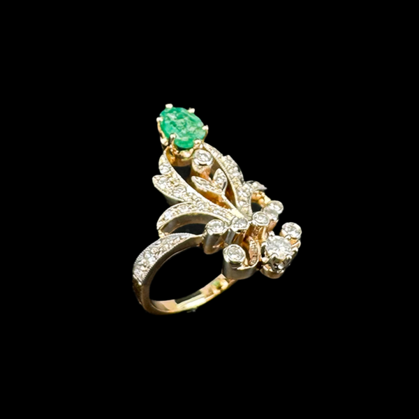 BAGUE OR JAUNE EMERAUDE DIAMANTS – Image 3