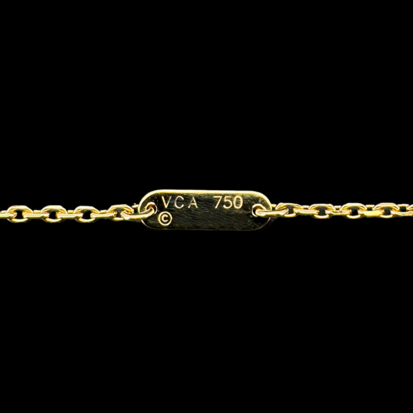 COLLIER-PENDENTIF VAN CLEEF & ARPELS VINTAGE ALHAMBRA OR JAUNE 750 – Image 3