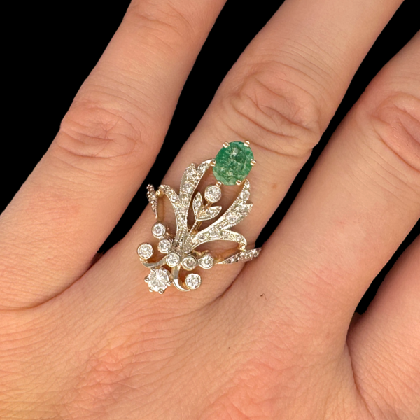 BAGUE OR JAUNE EMERAUDE DIAMANTS – Image 4