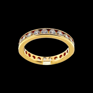 BAGUE TOUR COMPLET OR JAUNE 750 SERTIE DE DIAMANTS