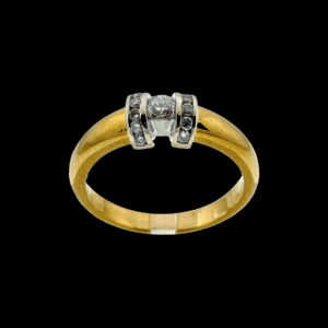 BAGUE OR JAUNE ET GRIS 750 OR JAUNE ET GRIS