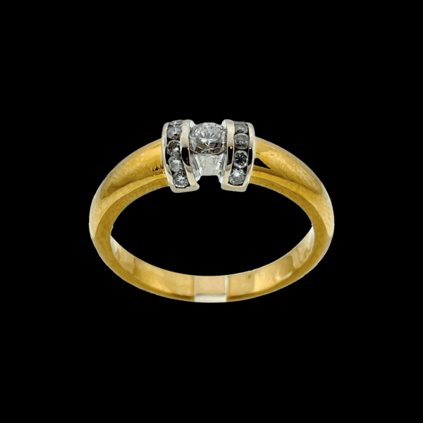 BAGUE OR JAUNE ET GRIS 750 OR JAUNE ET GRIS