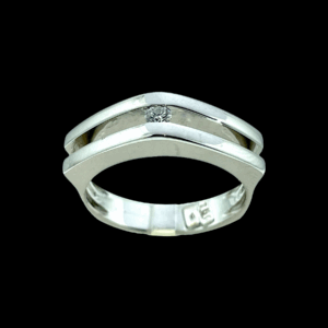 BAGUE SOLITAIRE D'UN DIAMANT OR GRIS