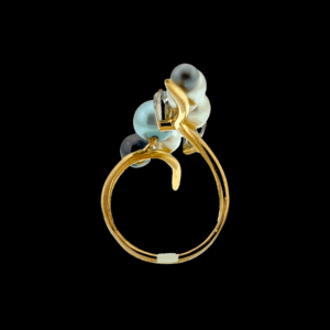 BAGUE FIL EN OR JAUNE 750 DIAMANTS ET PERLES
