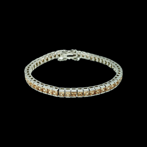 BRACELET TENNIS ARGENT 925 RHODIÉ SERTI DE CITRINES