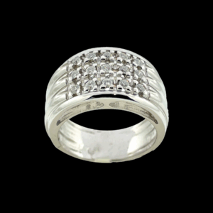 BAGUE EN OR GRIS DIAMANTS BLANCS