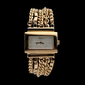 MONTRE CHOPARD RECTANGULAIRE OR JAUNE 750 EXCLUSIF