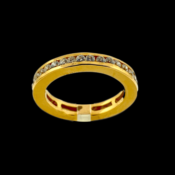 BAGUE TOUR COMPLET EN OR JAUNE 750 DIAMANTS