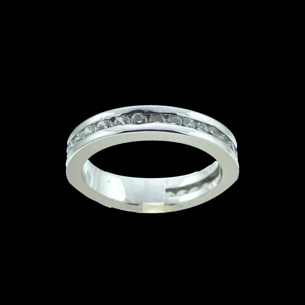 BAGUE TOUR COMPLET EN OR GRIS 750 DIAMANTS