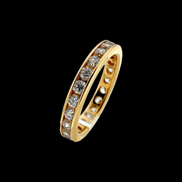 BAGUE TOUR COMPLET OR JAUNE 750 SERTIE DE DIAMANTS – Image 2