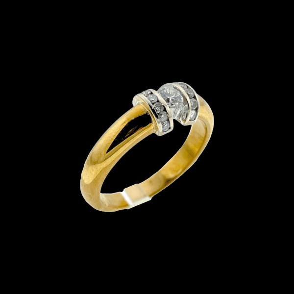 BAGUE OR JAUNE ET GRIS 750 OR JAUNE ET GRIS – Image 2