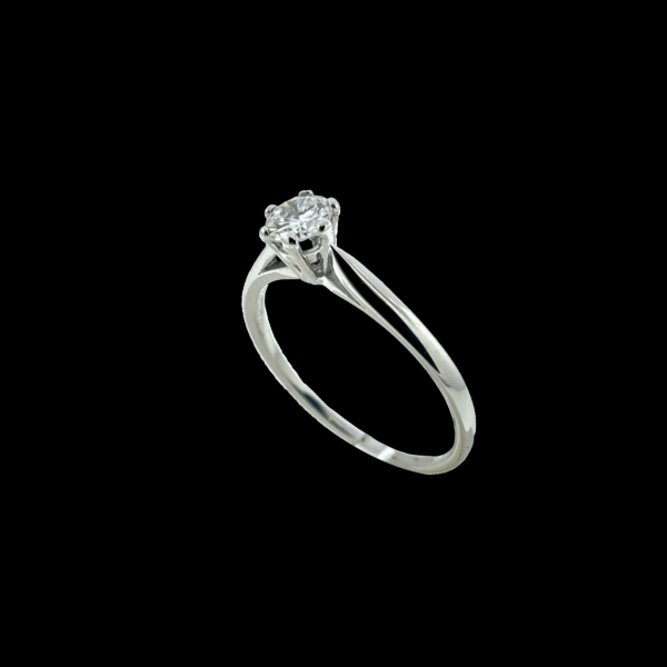 SOLITAIRE EN OR GRIS 750 DE BUCHERER 0,41CT – Image 2
