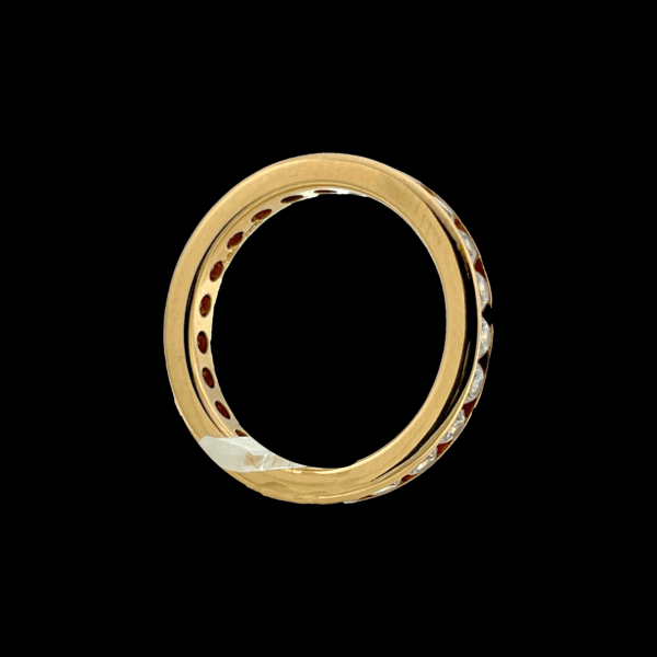 BAGUE TOUR COMPLET OR JAUNE 750 SERTIE DE DIAMANTS – Image 3