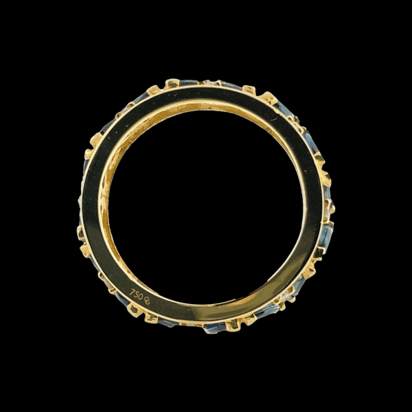 BAGUE EN OR JAUNE 750 SERTIE DE SAPHIRS ET DIAMANTS – Image 3