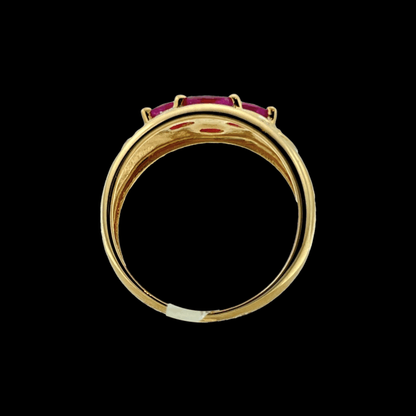 BAGUE EN OR JAUNE 750 SERTI DE RUBIS – Image 3