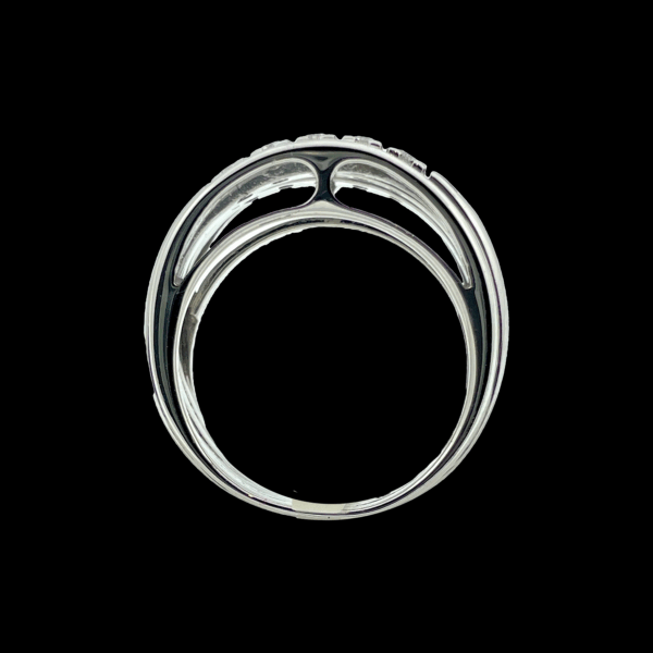 BAGUE EN OR GRIS DIAMANTS BLANCS – Image 3