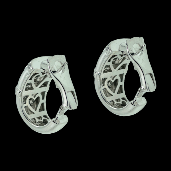 BOUCLE D'OREILLE IMAN MAKKI PAIRE DE CRÉOLES OR GRIS DIAMANTS – Image 3