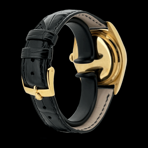 ROLEX DATEJUST OR JAUNE 750 BRACELET CUIR – Image 4