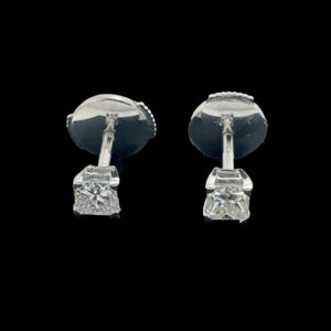 BOUCLE D'OREILLE CLOUS OR GRIS 750 DIAMANTS