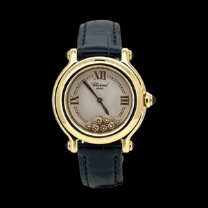 MONTRE CHOPARD HAPPY SPORT OR JAUNE 750 DIAMANTS