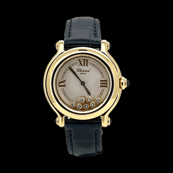 MONTRE CHOPARD HAPPY SPORT OR JAUNE 750 DIAMANTS