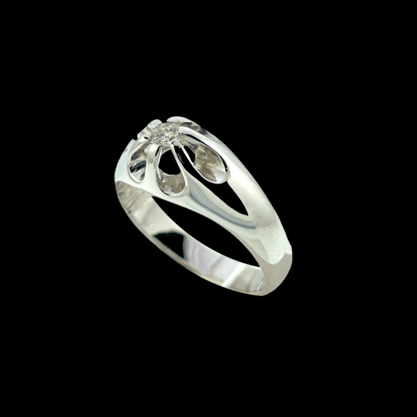 BAGUE SOLITAIRE OR GRIS 750 DIAMANT – Image 2