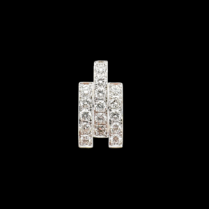 COLLIER PENDENTIF ART DÉCO OR GRIS 750 DIAMANTS