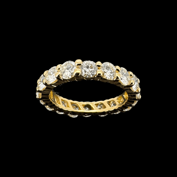 BAGUE TOUR COMPLET OR JAUNE 750 DIAMANTS