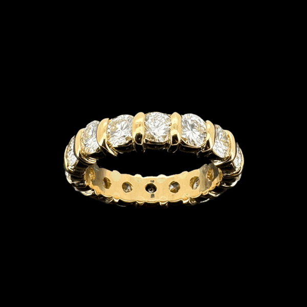 BAGUE TOUR COMPLET OR JAUNE 750 DIAMANTS